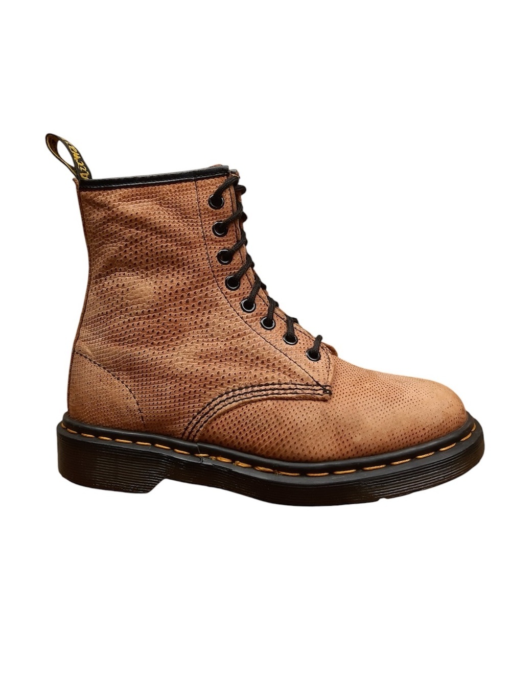 RARE DR MARTENS AIR WAIR 1460 ORIGINAL 8 HOLE BROWN SNAKE CROC BOOTS